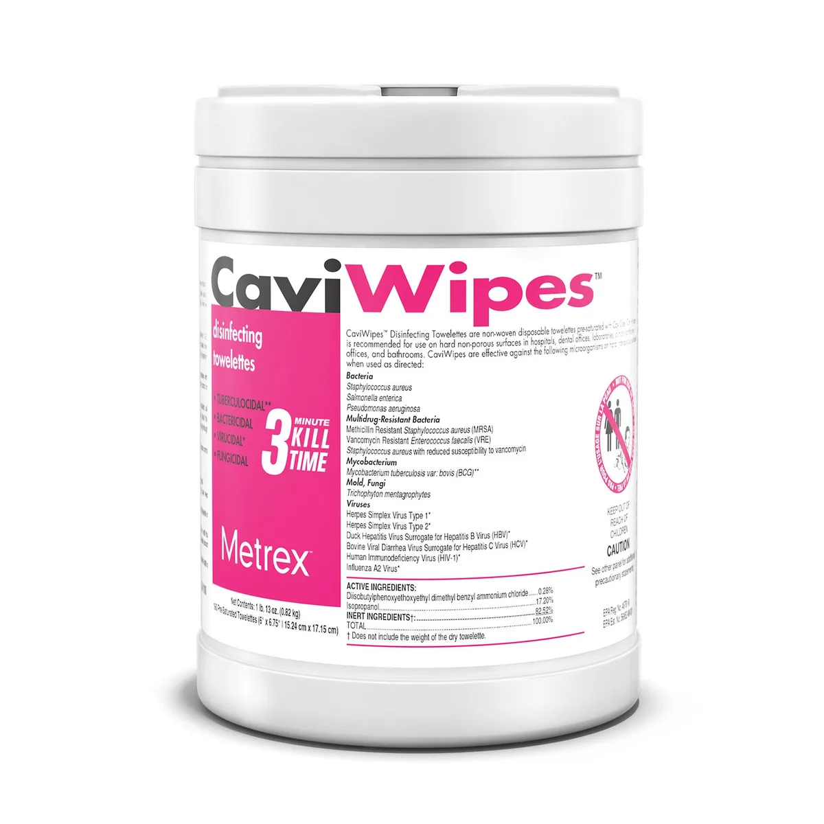 Metrex CaviWipes Disinfecting Wipes — 13-1100, 160 per canister